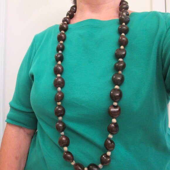Jewelry - KuKui Nuts & Nat, Seeds Long Necklace 45"  No Clasp
